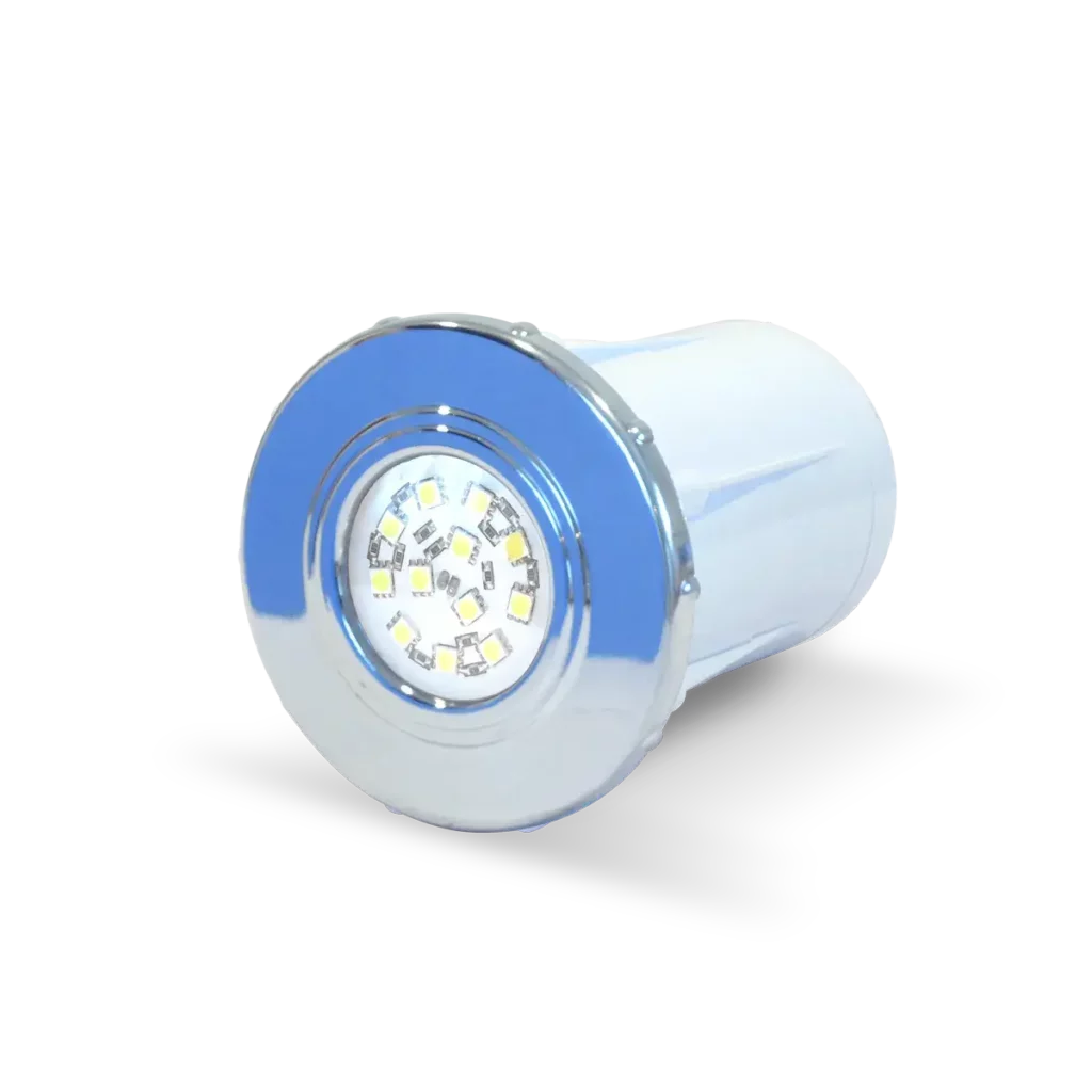 Luminaria Spot LED luz blanca (aro cromado) - Pisicna hormigón