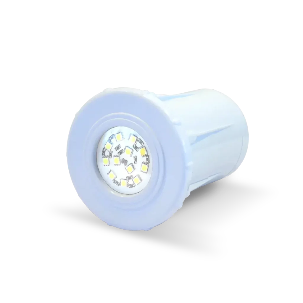 Luminaria Spot LED luz RGB (aro blanco) - Piscina hormigón
